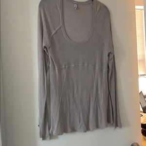 Free People Distressed Lilac Peplum Top